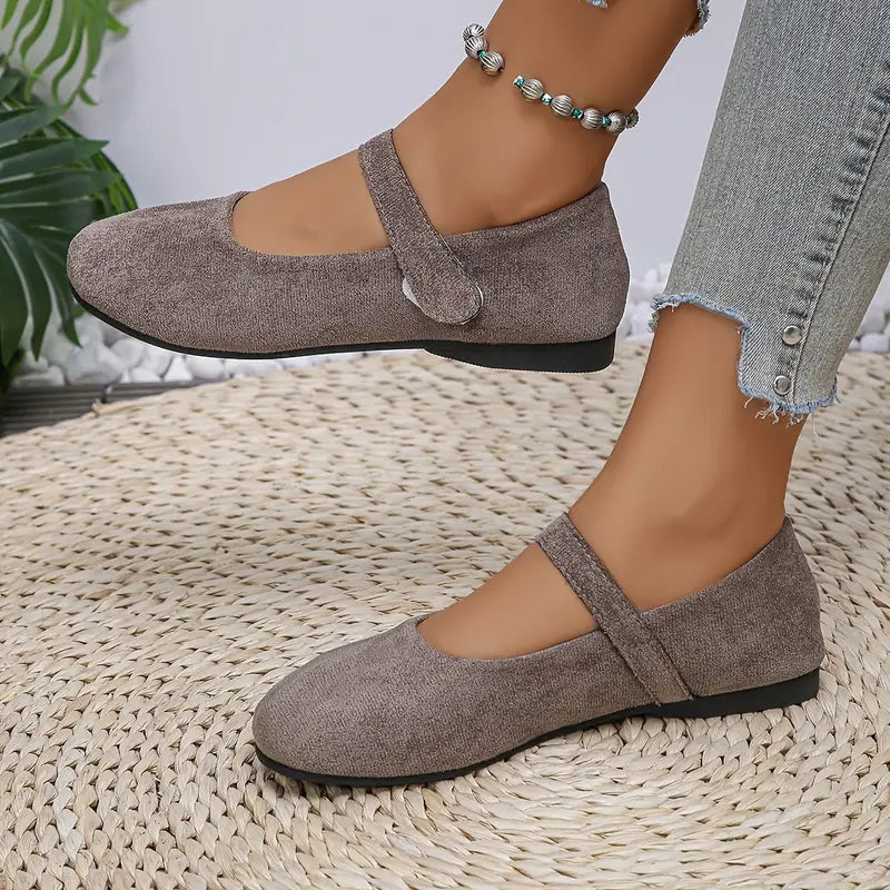 Katja™ – Vintage Runda Flats för Dam