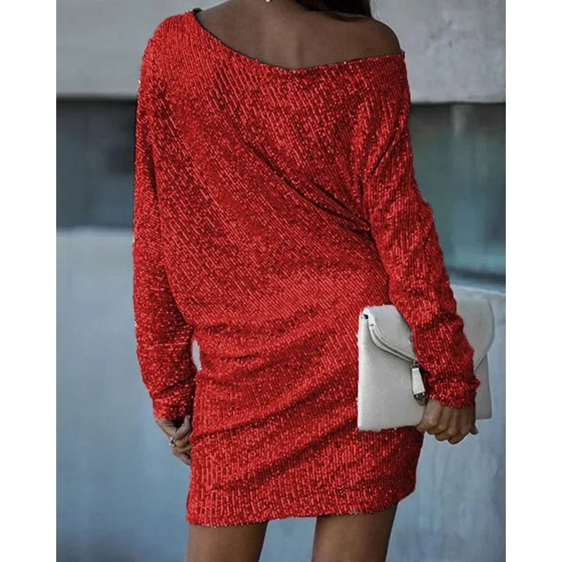 Karin™ - Glittrande Paljettdress med Kontrast