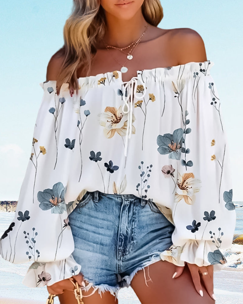 Kristin™ – Blommig Enaxlad Topp