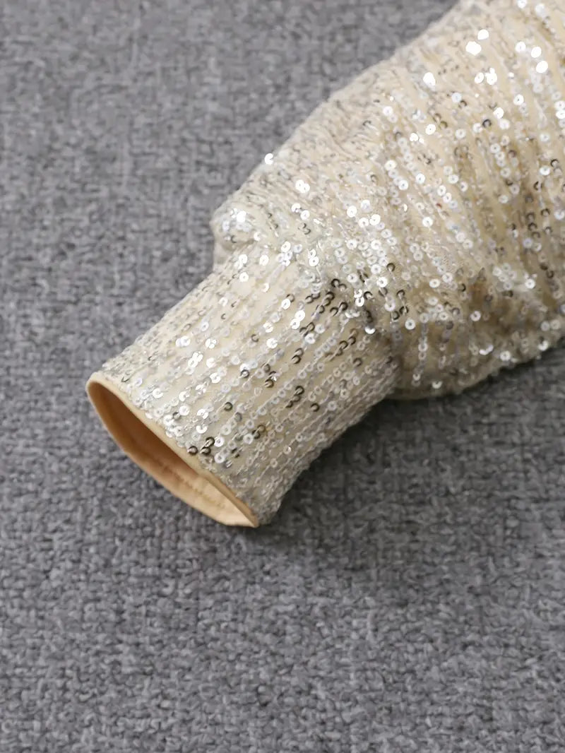 Karin™ - Glittrande Paljettdress med Kontrast
