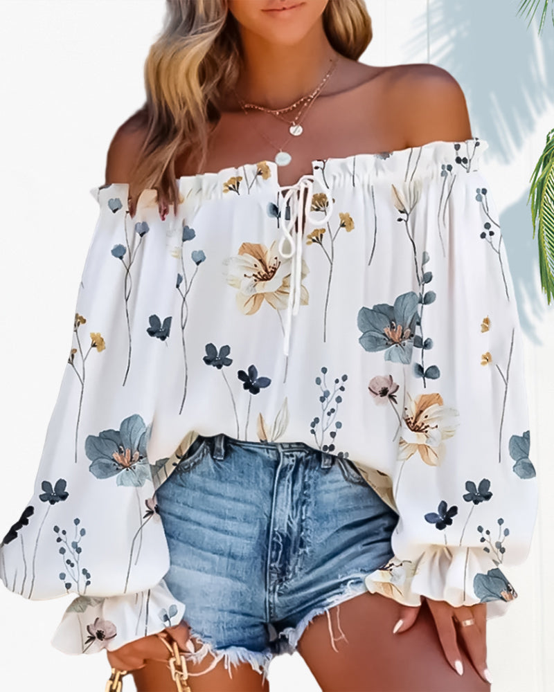 Kristin™ – Blommig Enaxlad Topp