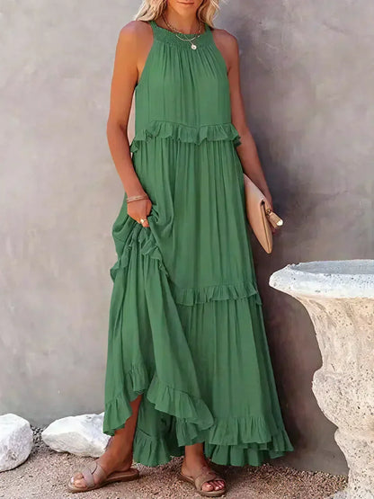 Sarah | Halter Ruffle Maxiklänning