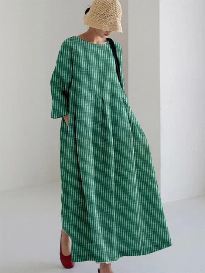 OLIVIA - RETRO STREEPJES LOSSE JURK