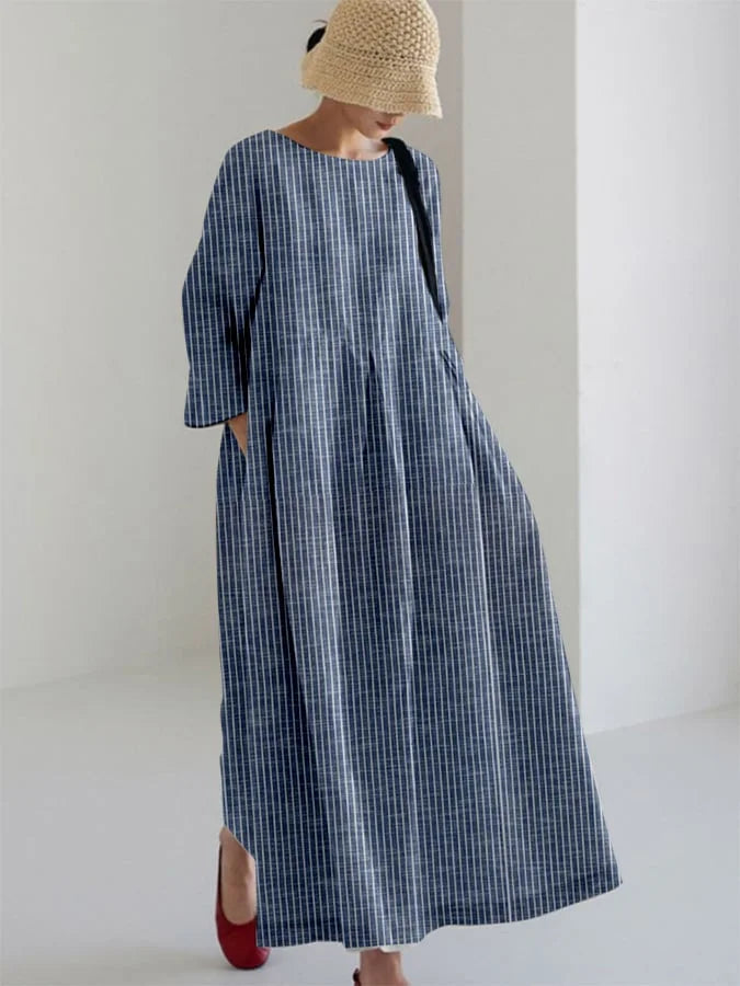 OLIVIA - RETRO STREEPJES LOSSE JURK