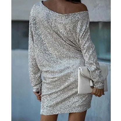 Karin™ - Glittrande Paljettdress med Kontrast