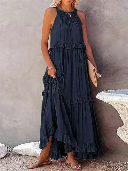 Sarah | Halter Ruffle Maxiklänning