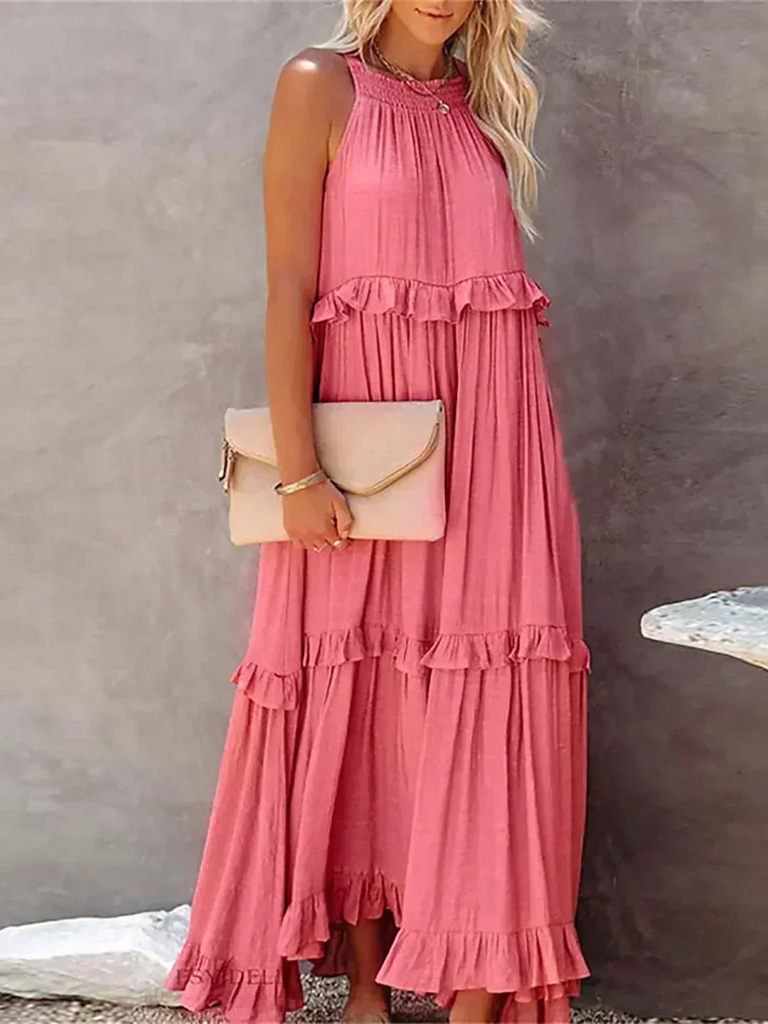 Sarah | Halter Ruffle Maxiklänning