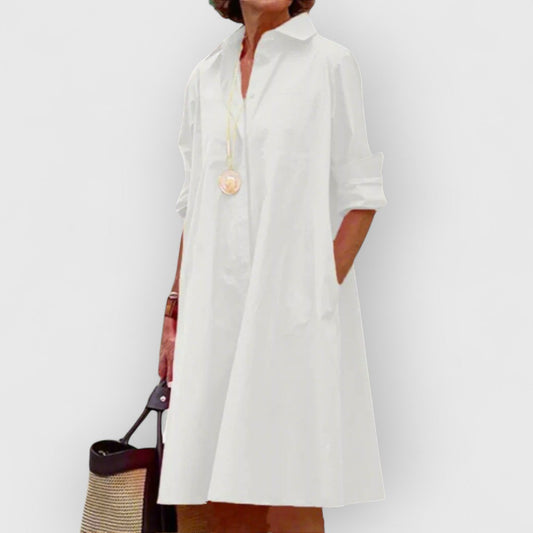 Dilia™ – Vitt Elegantes Klänning