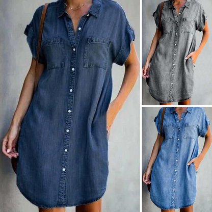 Ottilia™ – Ledig Jeansklänning