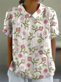 Rosa med blommönster