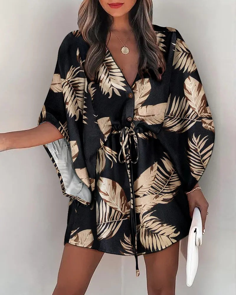 Vendela™ – Boho Miniklänning med Knutdetalj