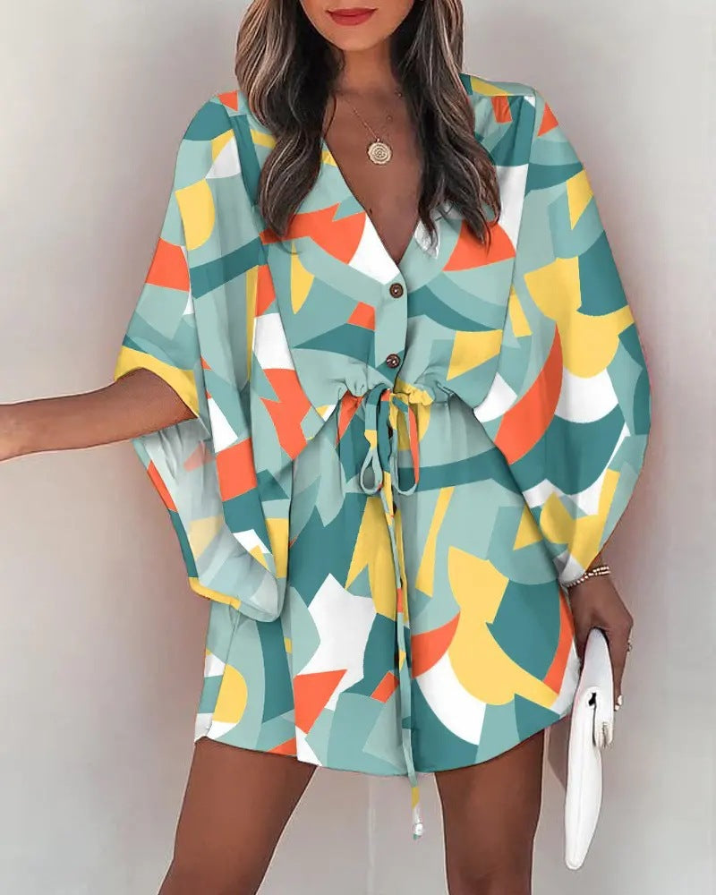 Vendela™ – Boho Miniklänning med Knutdetalj