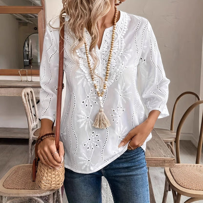 Aloisia™ - Broderad Boho Top