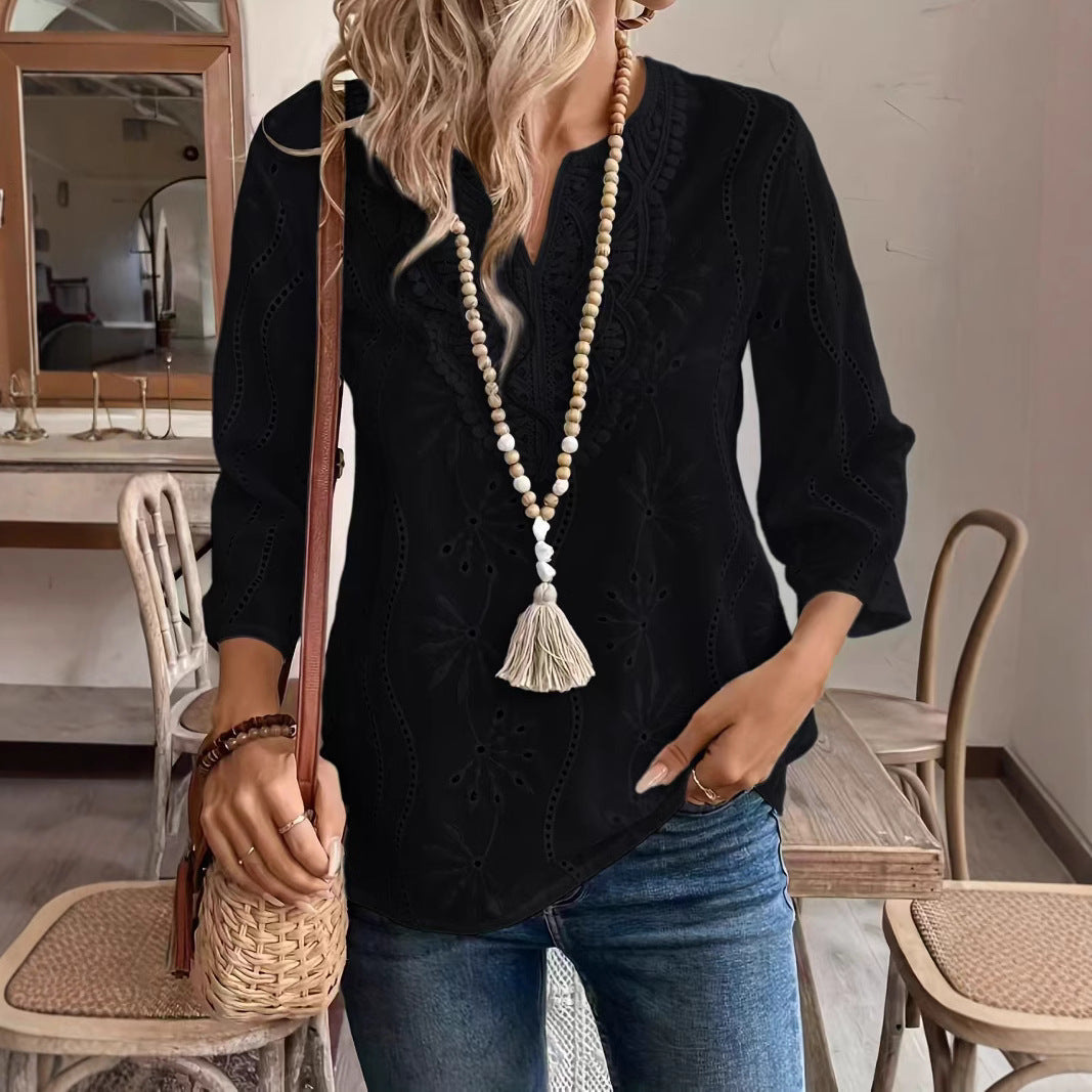 Aloisia™ - Broderad Boho Top