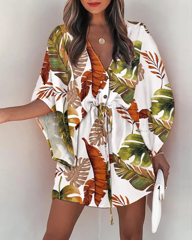 Vendela™ – Boho Miniklänning med Knutdetalj