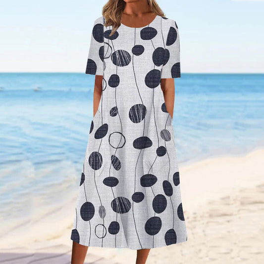 Yvonne™ – Elegant Klänning med Fickor