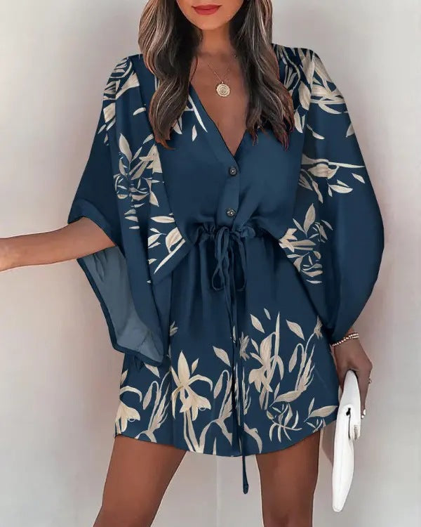 Vendela™ – Boho Miniklänning med Knutdetalj