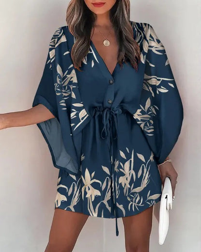 Vendela™ – Boho Miniklänning med Knutdetalj
