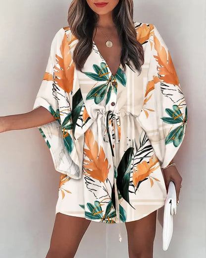 Vendela™ – Boho Miniklänning med Knutdetalj