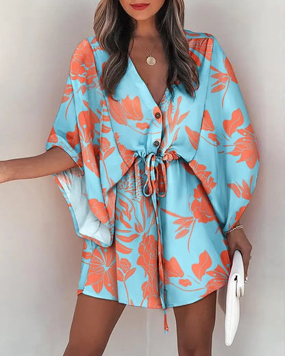 Vendela™ – Boho Miniklänning med Knutdetalj