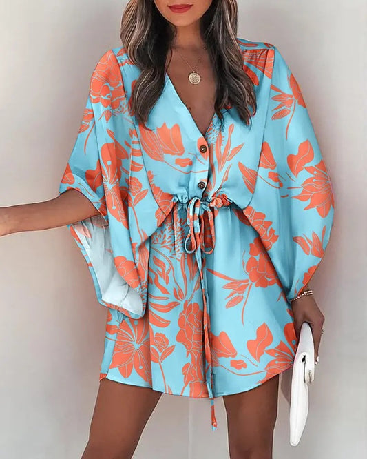 Vendela™ – Boho Miniklänning med Knutdetalj