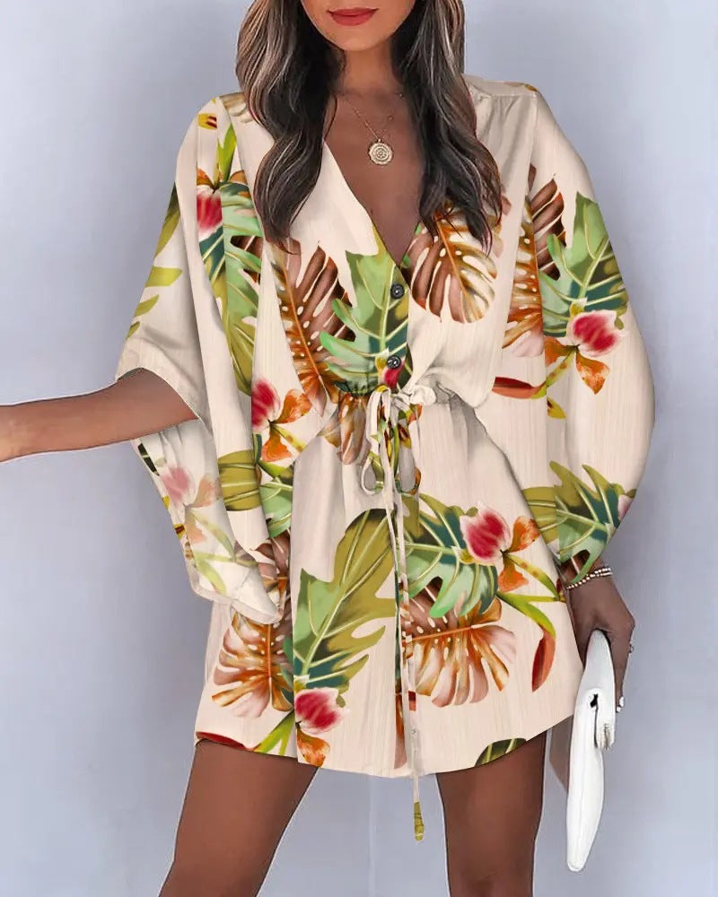 Vendela™ – Boho Miniklänning med Knutdetalj