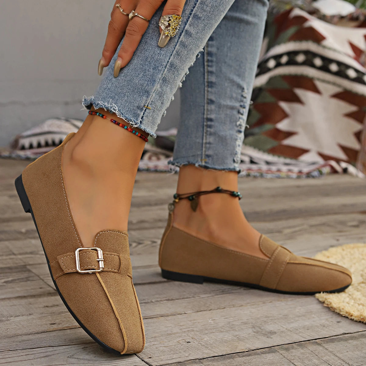 Nina™ – Spänne Mjuka Flats för Dam
