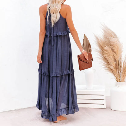 Sarah | Halter Ruffle Maxiklänning