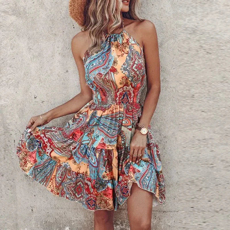 Qiara™ – Färgstark Boho Midiklänning