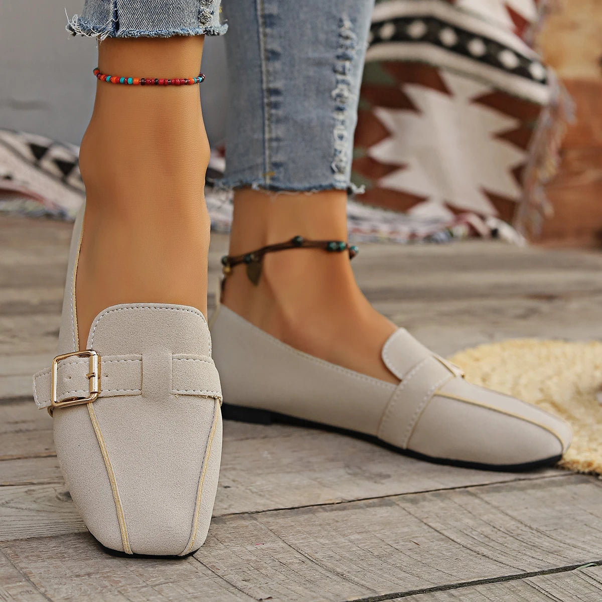 Nina™ – Spänne Mjuka Flats för Dam