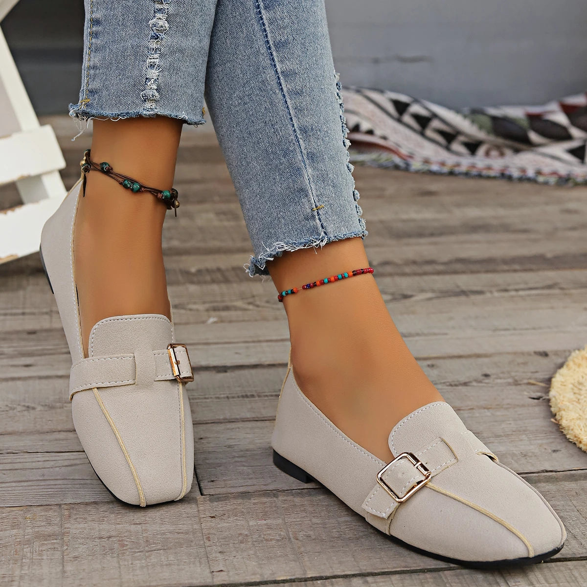 Nina™ – Spänne Mjuka Flats för Dam