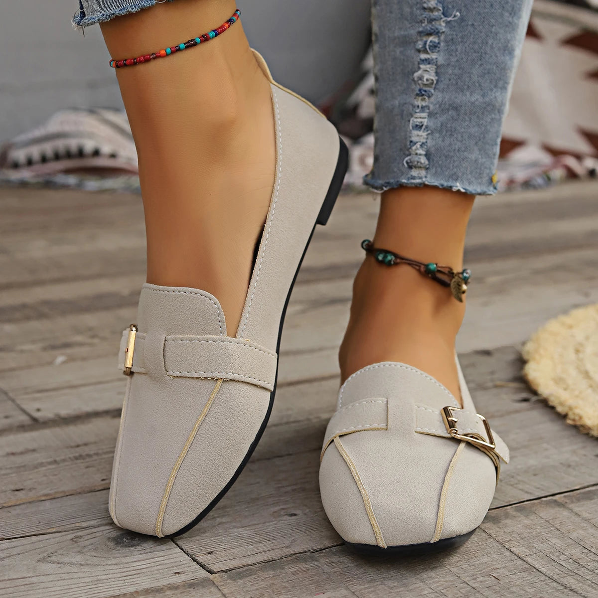 Nina™ – Spänne Mjuka Flats för Dam