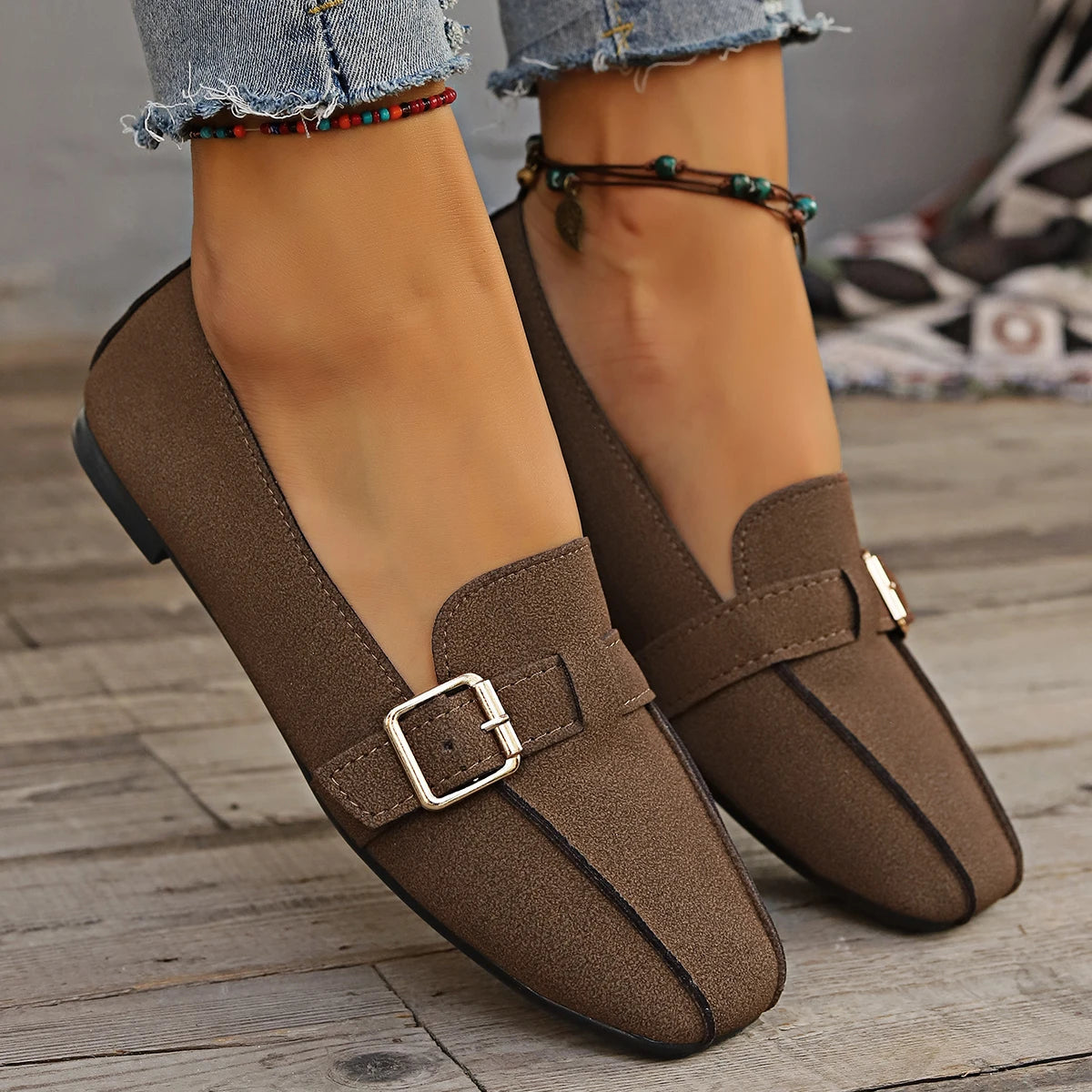 Nina™ – Spänne Mjuka Flats för Dam