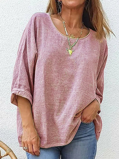 Queenie™ – T-shirt i Bomull och Linne för Dam