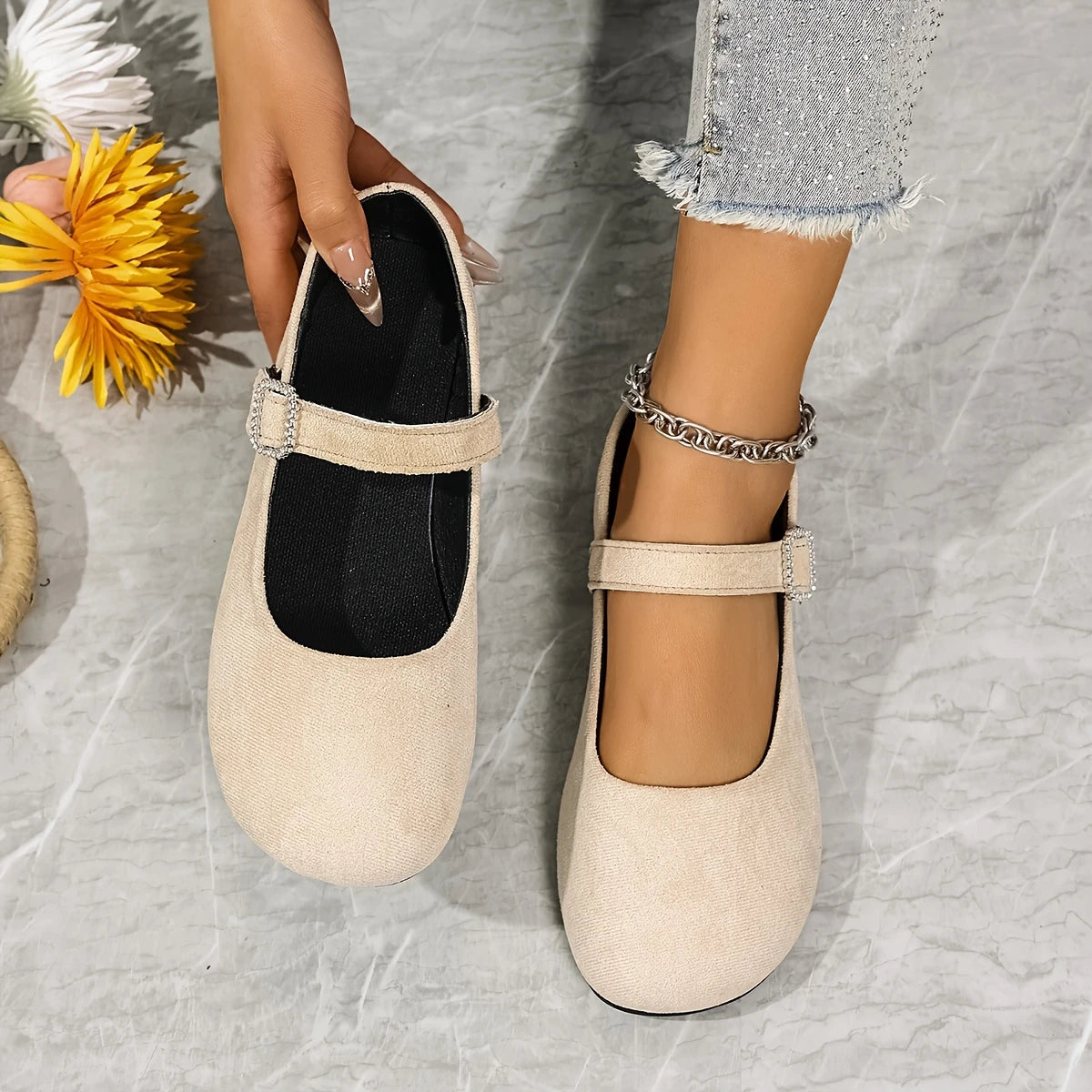 Naima™ – Justerbara Runda Flats för Dam