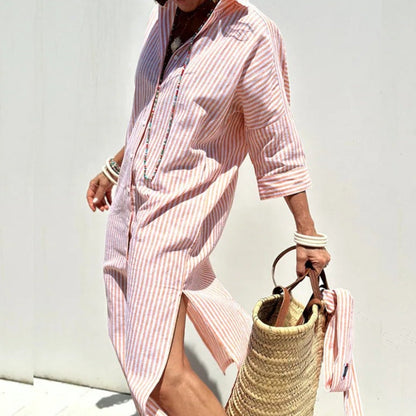 Armelle | Elegant Randig Sommarklänning