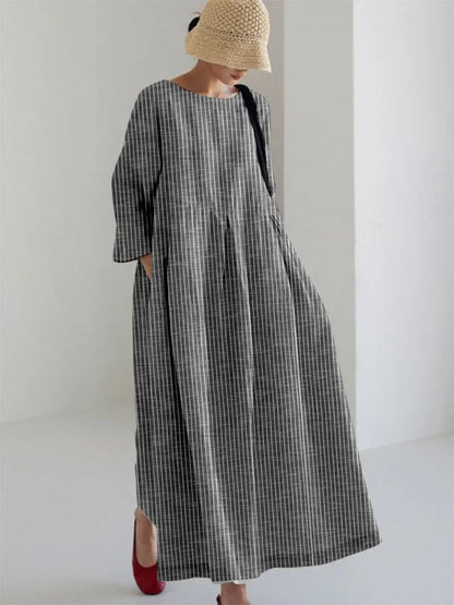 OLIVIA - RETRO STREEPJES LOSSE JURK