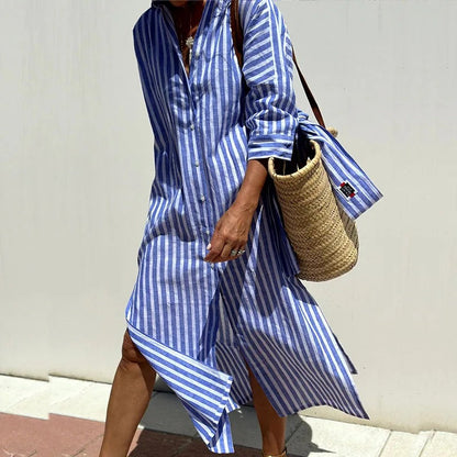 Armelle | Elegant Randig Sommarklänning