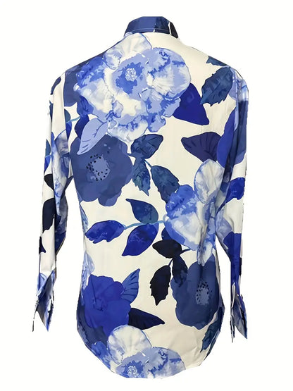Berit™ – Blommig Blus med Krage