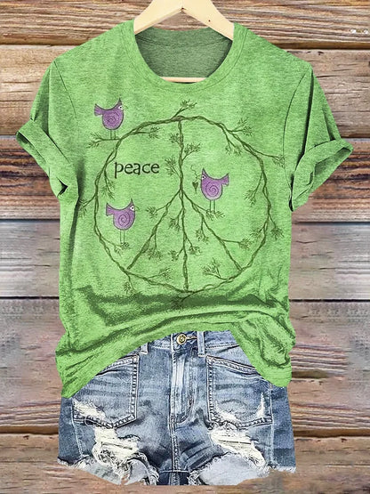 Quetzala™ – Vintage T-shirt med Tryck för Dam