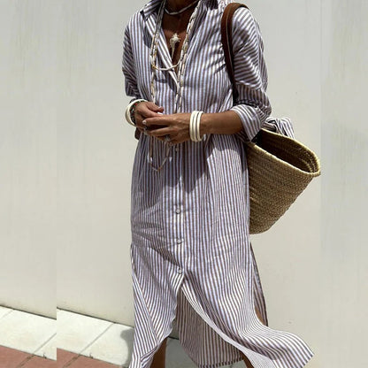 Armelle | Elegant Randig Sommarklänning
