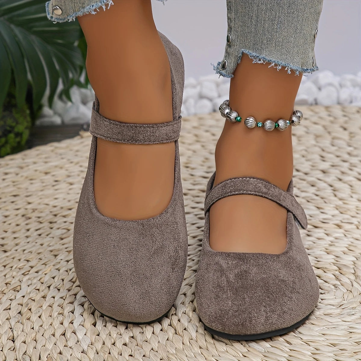Katja™ – Vintage Runda Flats för Dam