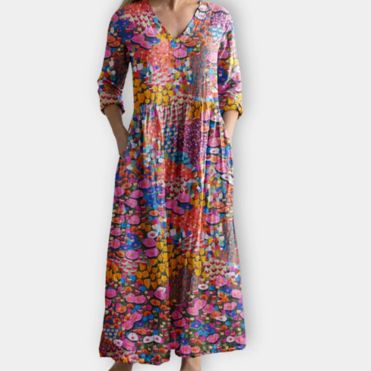 Frida™ – Lång Boho-Stil Klänning